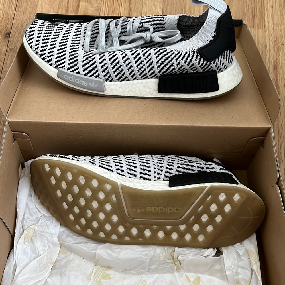 Like New !!! Men's adidas NMD_R1 STLT Primeknit 'Grey' CQ2387 sz. 13